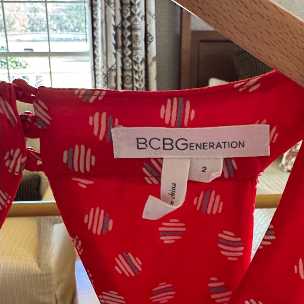BCBGeneration Red Patterned Romper, 2 - Picture 4 of 6